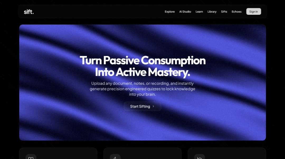 Sift (Active Recall Engine) background